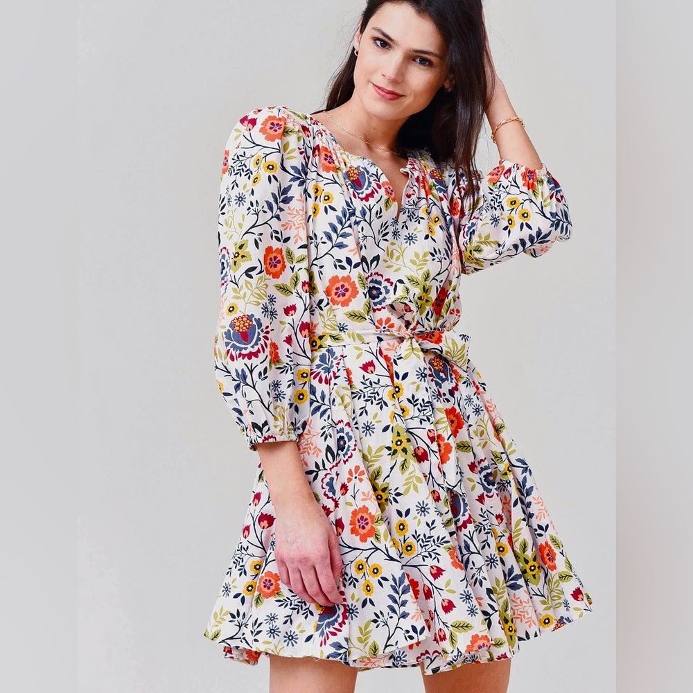 Velvet by Graham & Spencer • Keelin Boho Mini Dress in Daffodil • XS • Ret $218
